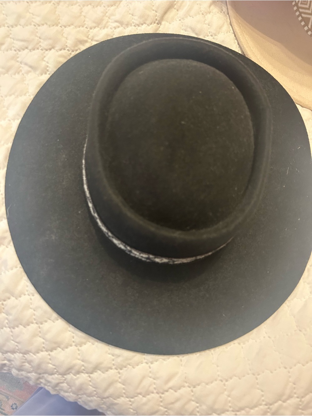 Classic Black Wide-Brim Wool Hat